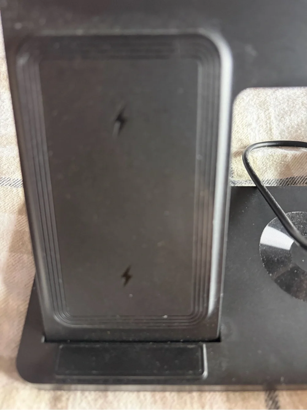 Amazon Black 3-in-1 Wireless Charging Stand for Phone, Watch & Earbuds